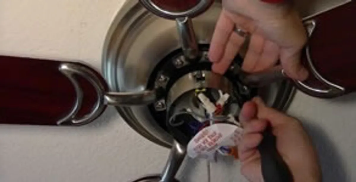 Ceiling fan installation with electrical wiring and mounting by professional electrician in Palm Springs, CA