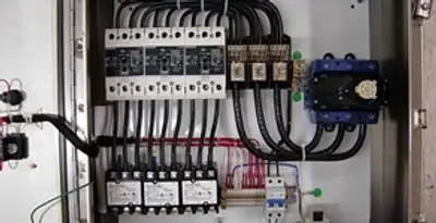 Electrical panel installation with organized circuit breakers and wiring in Palm Springs, CA