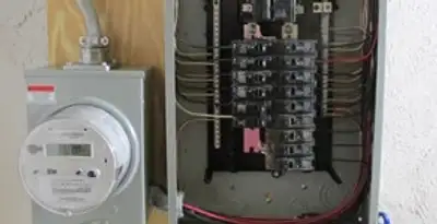 electrical panel upgrade service showing outdated electrical panel prepared for professional replacement in Palm Springs, CA
