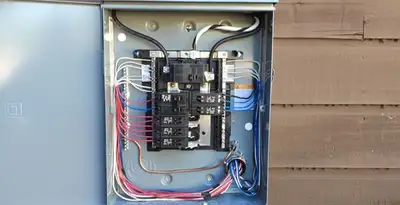 electrical panel upgrade service featuring newly installed electrical panel wired by licensed electricians in Palm Springs, CA
