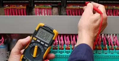 electrical service showing professional testing and troubleshooting of electrical panel by licensed electricians in Palm Springs, CA