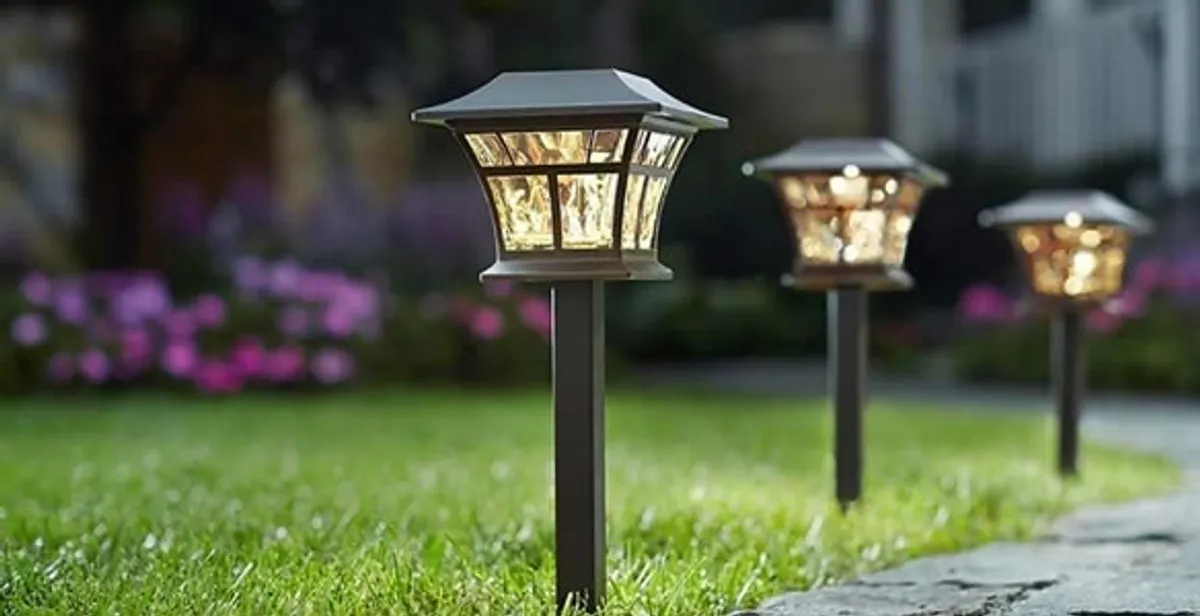 landscape lighting installation services with professionally installed pathway lights in Palm Springs, CA