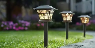 landscape lighting installation services with professionally installed pathway lights in Palm Springs, CA