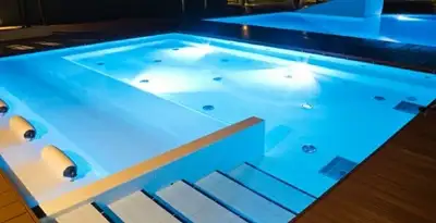 pool light installation and repair services providing modern illuminated pool lighting in Palm Springs, CA