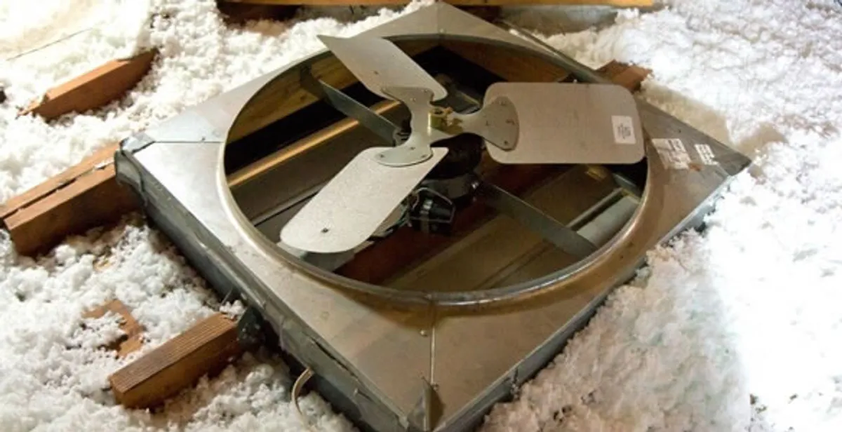 whole house fan installation services with attic-mounted ventilation unit in Palm Springs, CA